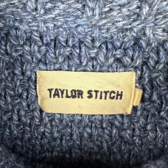 Taylor Stitch Merino Wool Sweater Mens 38 Small Sea Blue Raglan Knit Crew Neck - Picture 3 of 7